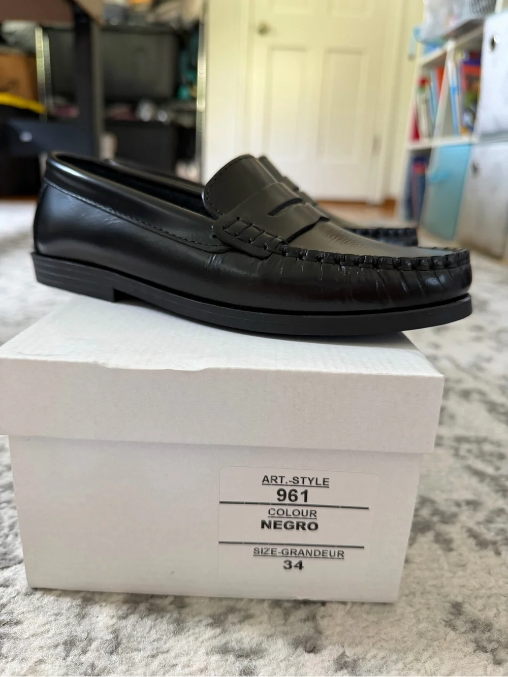 Classic Black Kids Penny Loafers by
